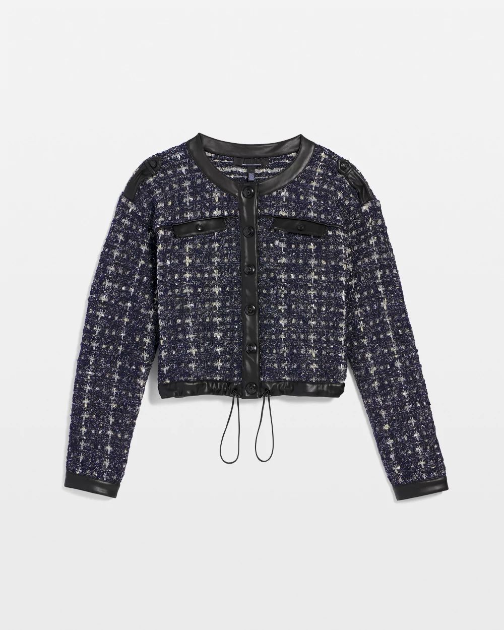 Cropped Tweed Sweater Jacket | White House Black Market